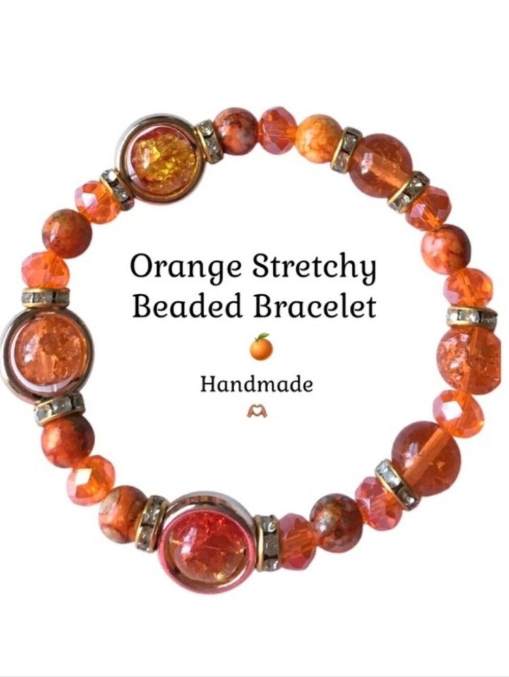 Orange Beaded Bracelet 🧡